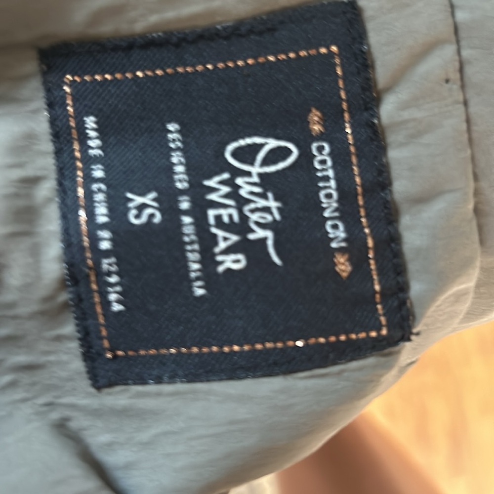 CottonOn Olive Green Jacket trench windbreaker anorak long coat lightweight xs - Picture 13 of 13